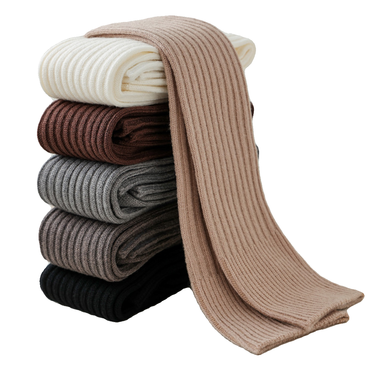Findszx | Women’s Over-the-Knee Ribbed Cotton Socks with Soft Texture for Autumn & Winter Wear