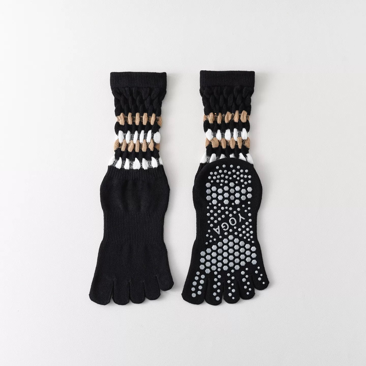 Findszx | Women’s Cotton Five-Toe Yoga Socks with Grip for Pilates, Studio Training & Indoor Fitness