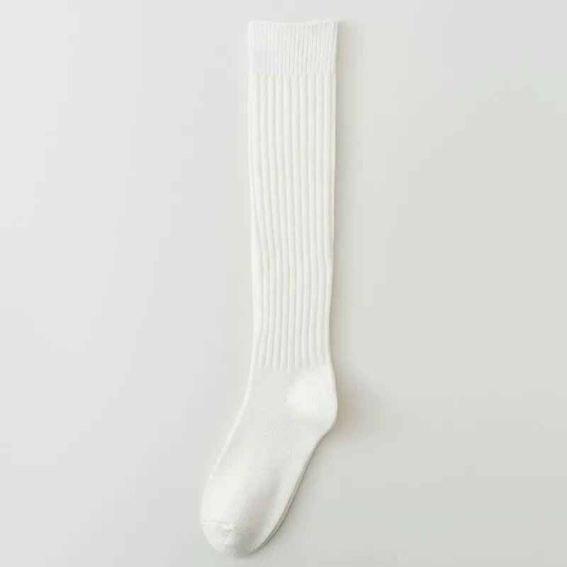 Findszx | Women’s Over-the-Knee Ribbed Cotton Socks with Soft Texture for Autumn & Winter Wear