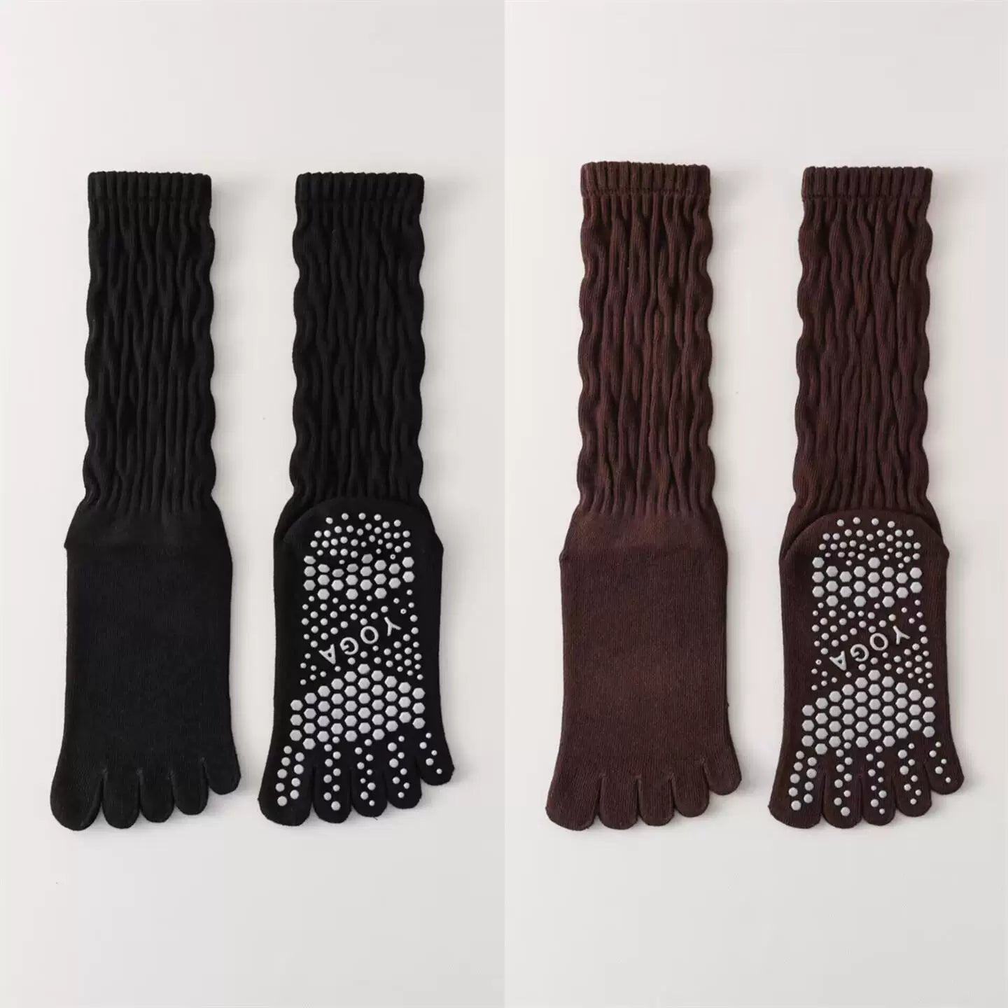 Findszx | Five-Toe Calf Socks for Yoga & Pilates Wear, Clean Minimal Design, Everyday Active Style