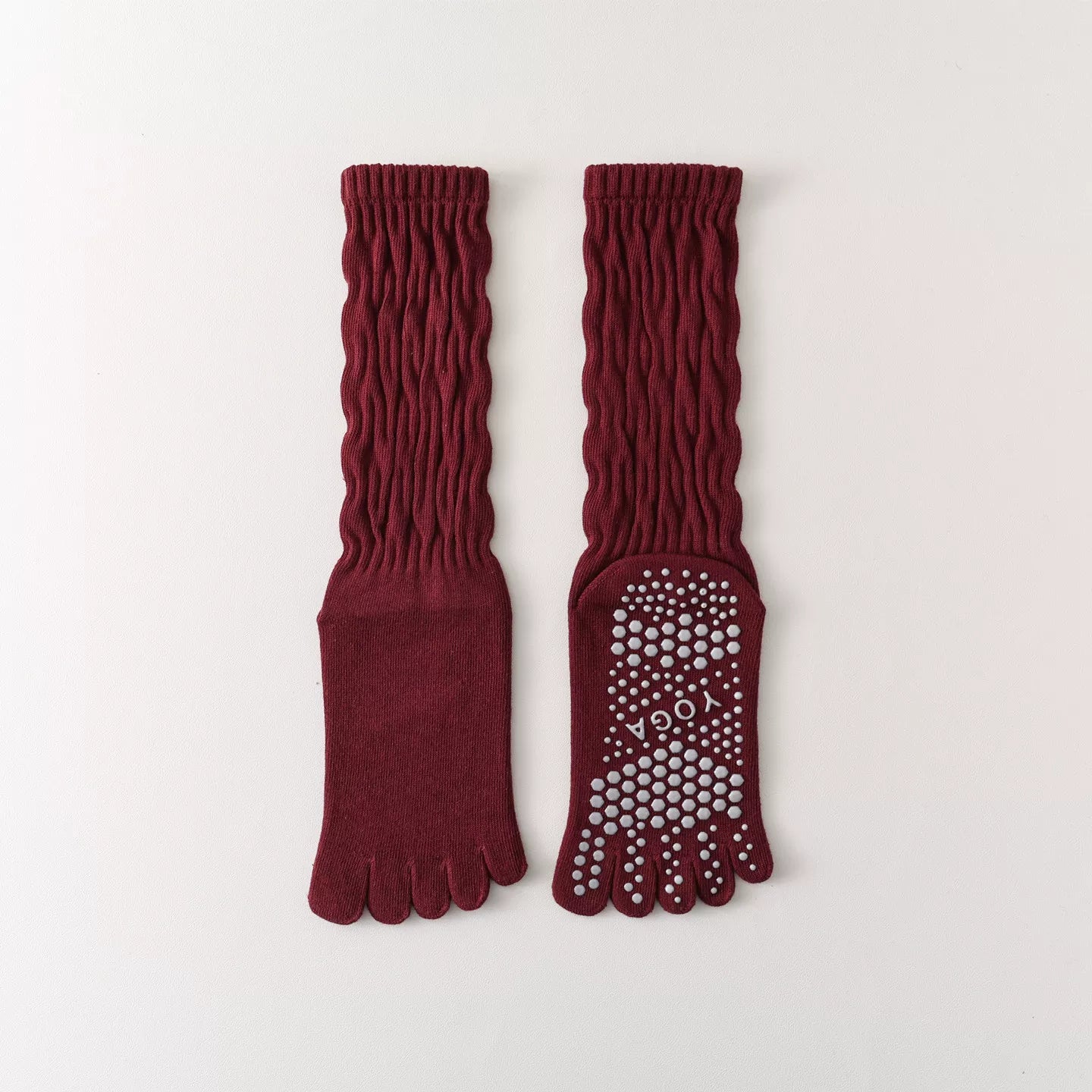 Findszx | Five-Toe Calf Socks for Yoga & Pilates Wear, Clean Minimal Design, Everyday Active Style