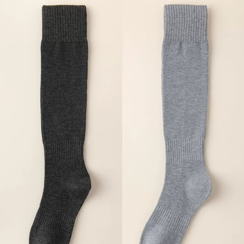 Findszx | Women’s Wool-Blend Long Calf Socks in Solid Colors for Autumn & Winter Wear