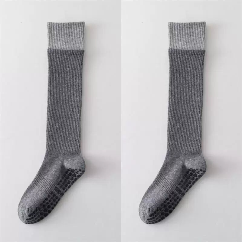Findszx | Long Calf Yoga Socks with Double-Cuff Design, Indoor Activity & Pilates Wear