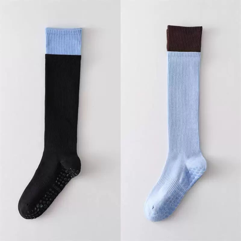 Findszx | Long Calf Yoga Socks with Double-Cuff Design, Indoor Activity & Pilates Wear