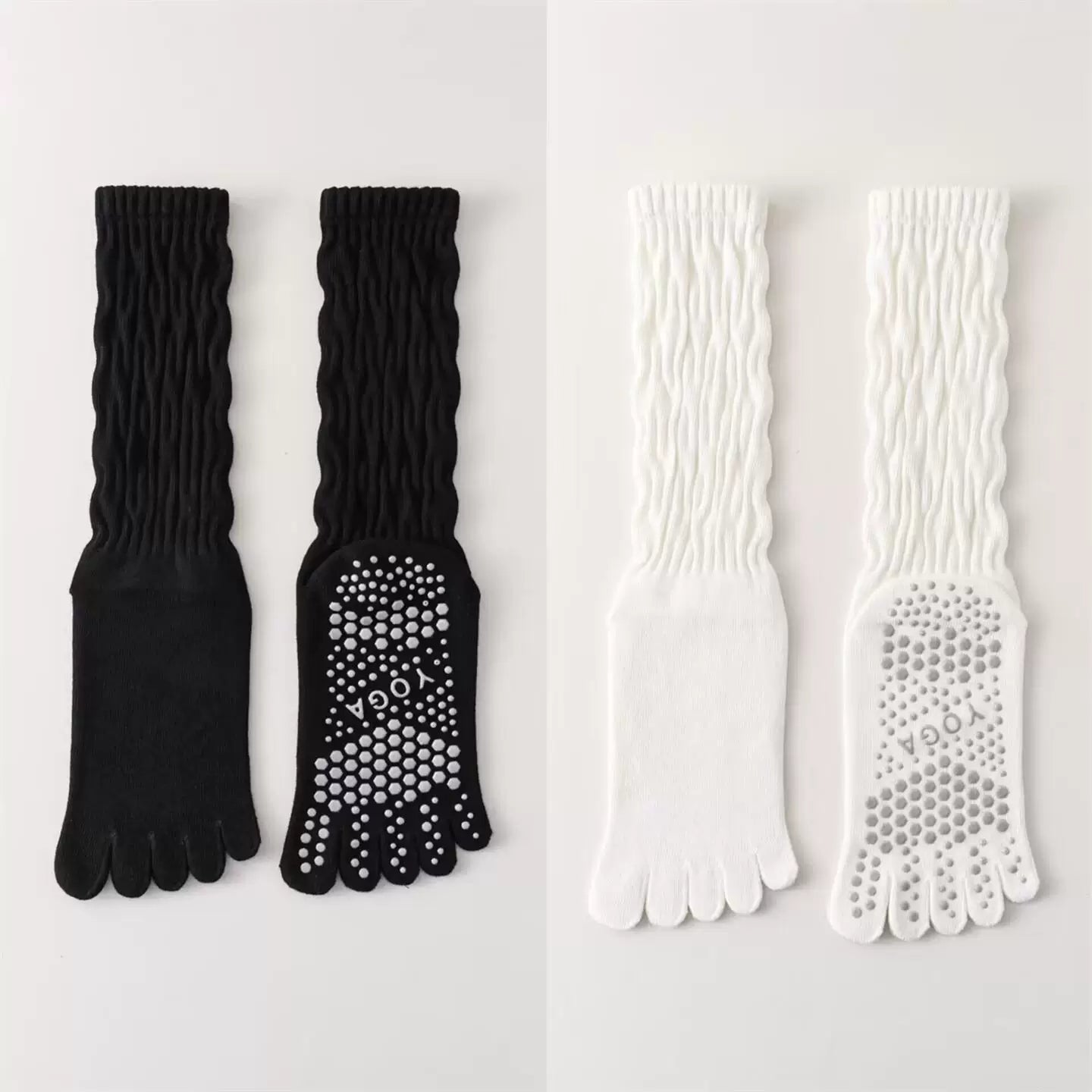 Findszx | Five-Toe Calf Socks for Yoga & Pilates Wear, Clean Minimal Design, Everyday Active Style