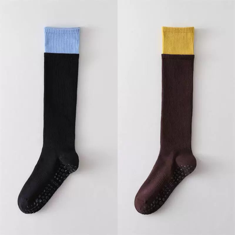 Findszx | Long Calf Yoga Socks with Double-Cuff Design, Indoor Activity & Pilates Wear