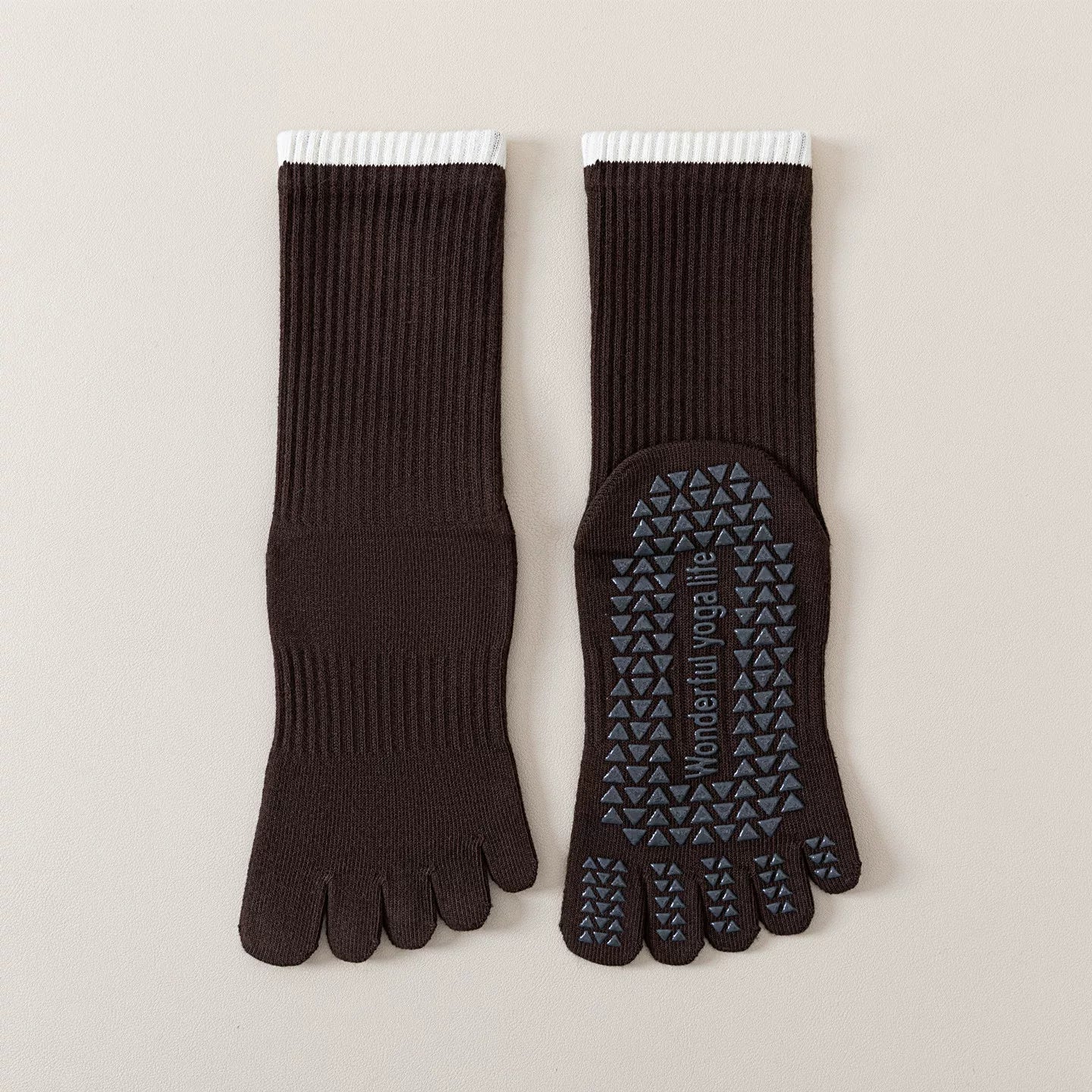 Findszx | Women’s Striped Five-Toe Yoga Socks with Grip for Pilates, Dance & Indoor Fitness