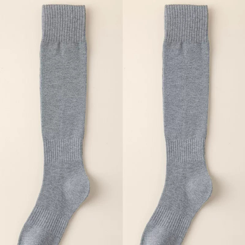 Findszx | Women’s Wool-Blend Long Calf Socks in Solid Colors for Autumn & Winter Wear
