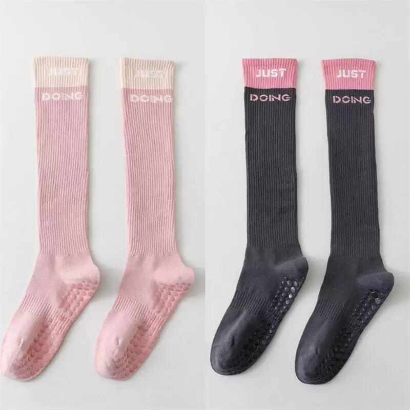 Findszx | Women’s Mid-Calf Cotton Yoga Socks with Grip for Pilates, Studio Training & Indoor Workouts